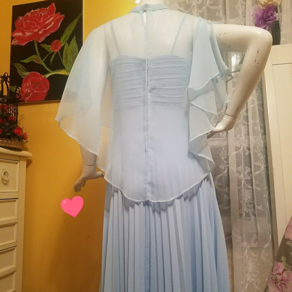 Beautiful Baby Blue 70's Dress CRAZY SALE! - Picture 5 of 8